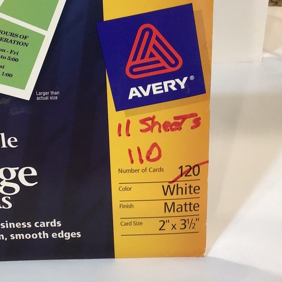 Avery | Office | Business Card Sheets Print Your Own Inkjet Compatible ...